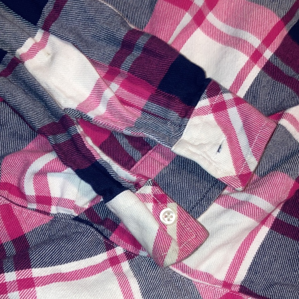 Hayes Pink Blue Flannel Comfortable Long Sleeve Button Down Size Large - Picture 6 of 10